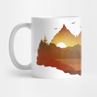 An autumn day in nature by the lake Mug
